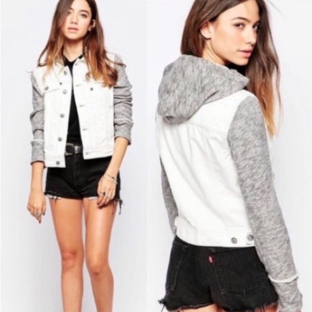 Free People Denim hoodie jacket